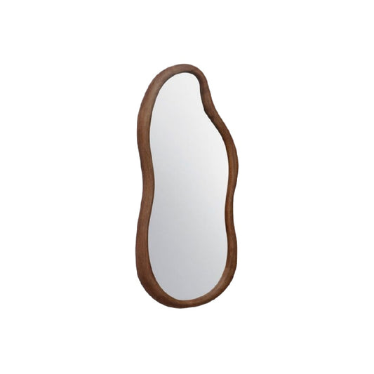 Espejo de Forma Orgánica con Marco de Madera